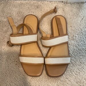 J. Crew Tan and Cream Sandals- brand new